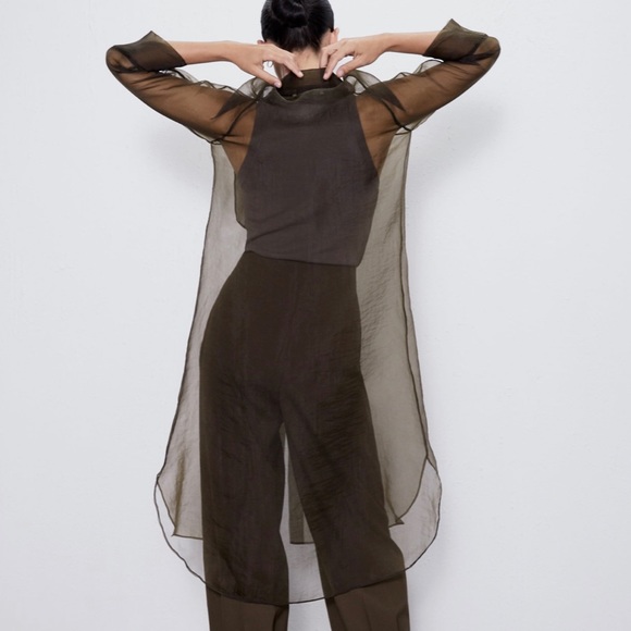 ZARA Long Organza Shirt - Picture 11 of 11